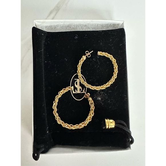 Sylvia Toledano Flow 22K Gold-Plated Woven Chain Hoop Earrings - Picture 8 of 8